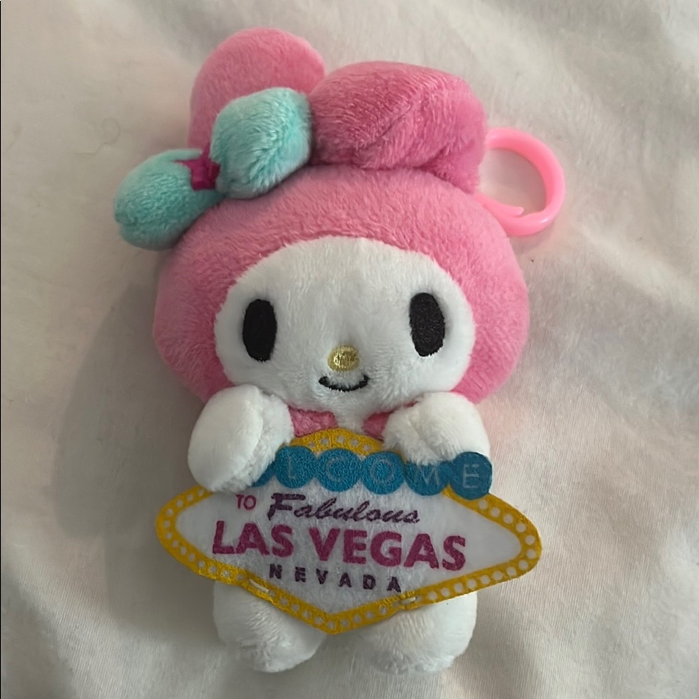 Sanrio My Melody Plush Keychain - Pink and Blue